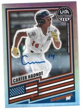 2026 Panini Stars & Stripes Prizm Silver Prizm AUTO CARTER HADNOT HOLO SP
