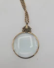 Vintage Avon Necklace Magnifying Glass Gold Chain 1970s Women Costume Jewelry