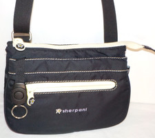 SHERPANI ZOOM Small BLACK Crossbody Nylon Lightweight Travel Shoulder Bag EUC