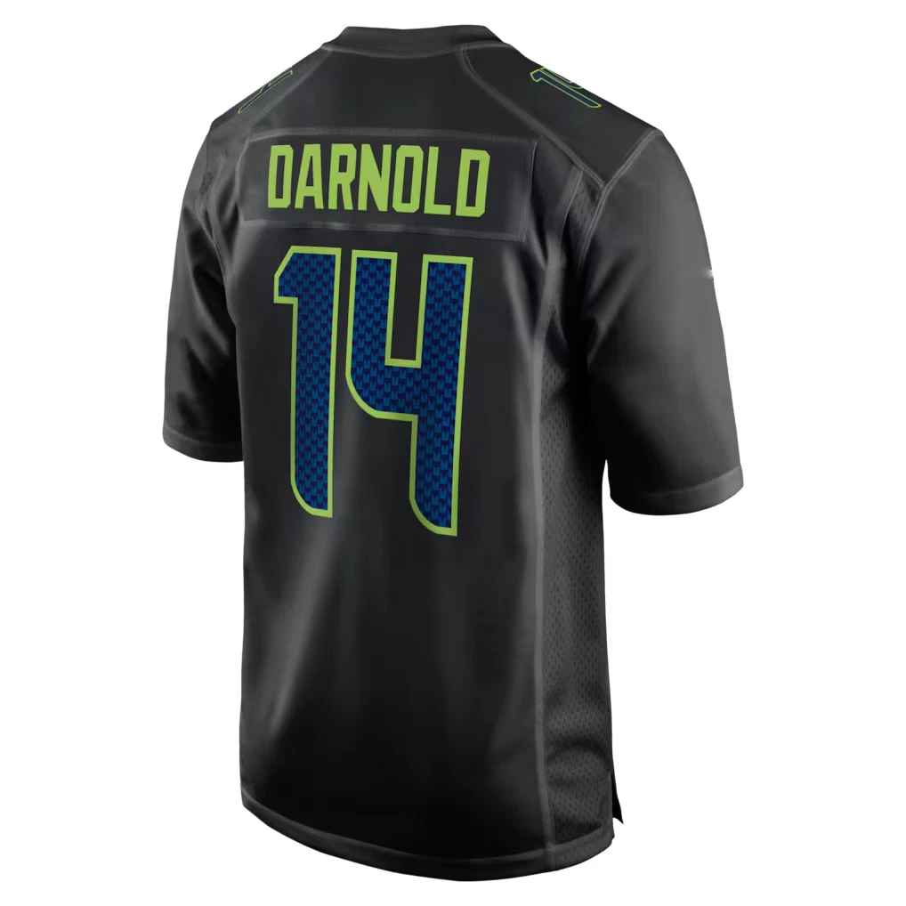 Men's Seahawkss Sam Darnold Black Super Bowl LX Patch Carbon Fashion Game Jersey