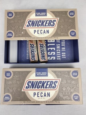 Snickers Pecan Limited Edition New Box of 15 w/ Extra Box Texas Proud BB 07/2020