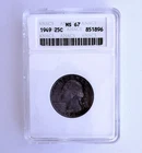 1949 25C Washington Silver Quarter ANACS MS67 High Grade