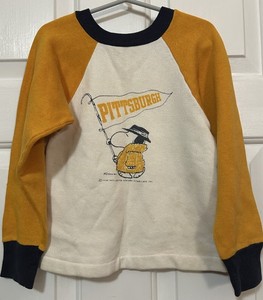 Vintage Rare 70’s Champion Snoopy Pittsburgh Pennant Kids 8 Sweatshirt Peanuts