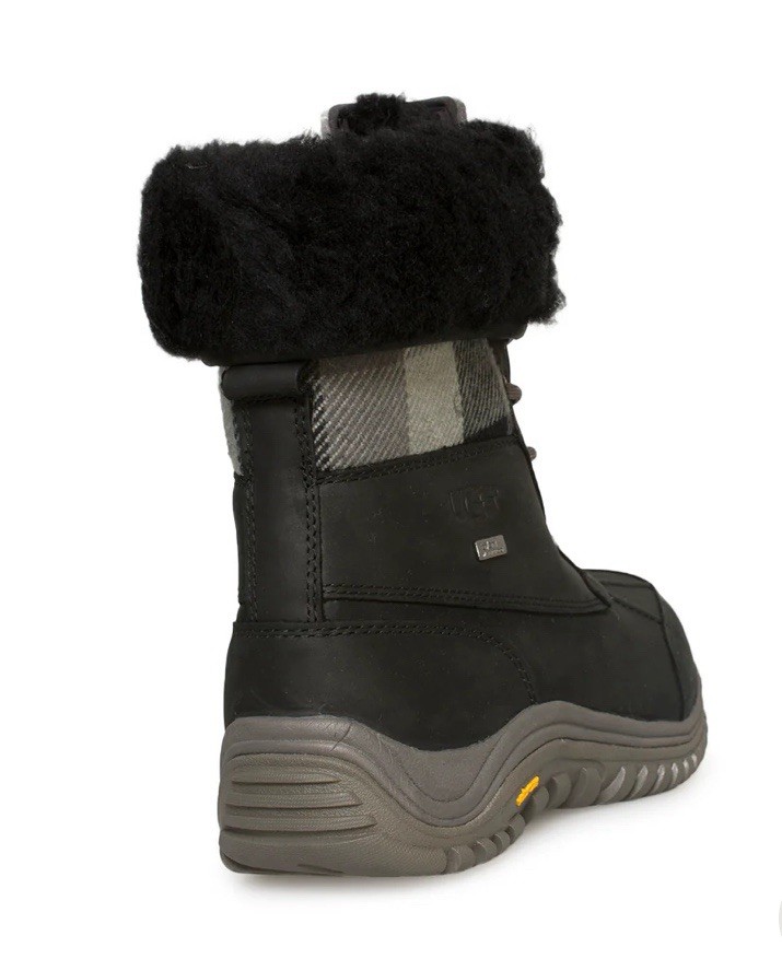 UGG ADIRONDACK II PLAID BLACK LEATHER SHEEPSKIN WOMEN'S BOOTS SIZE US 11/UK 9 image 3
