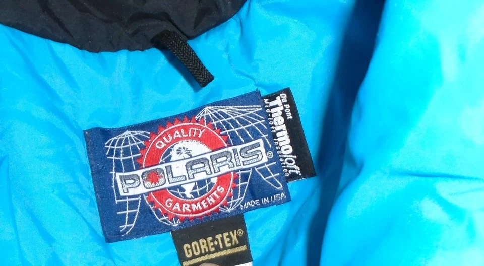 Hombres Polaris Gore-Tex Azul Negro Cremallera y Snap Chaqueta de Moto de Nieve Talla XL Foto 3 de 3