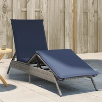 Sonnenliege Mit Kissen Poly Rattan Grau FüR Garten Balkon Terrasse