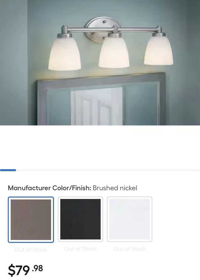 Portfolio 3-light vanity Bar- Lowe’s Exclusive Model #LWS3074C1 - Image 4 of 4