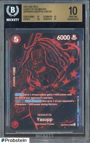 2025 One Piece Legacy of The Master #OP09013 Yasopp BGS 10 PRISTINE