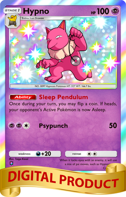 shiny hypno pokemon card Pokemon Pocket TCG Trading Card Game 1 Star Shiny Hypno Mega Rising DIGITAL