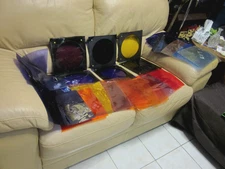 Qty (6) PAR 64 Aluminum/MeTal Lighting Frames  & assortment of 50+new & used Gel