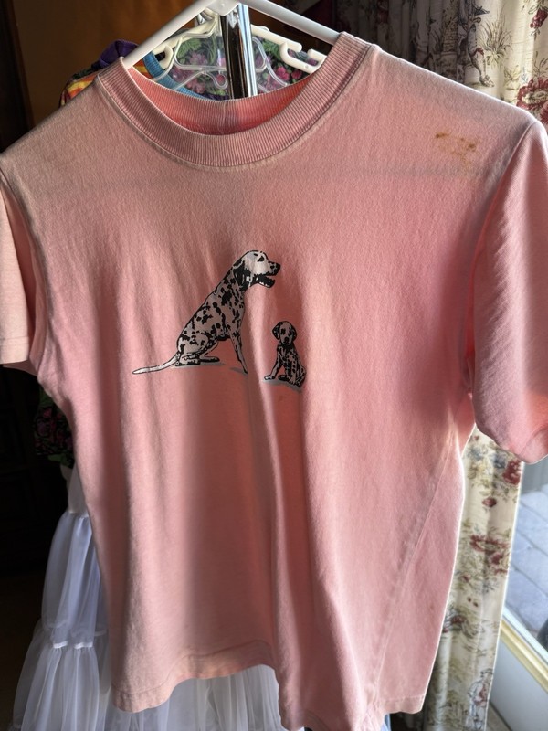 VINTAGE REBEL KIDS TEE SHIRT GIRLS SZ 10 DALMATIAN DOGS PINK