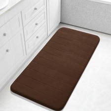 Memory Foam Bathroom Runner Non Slip Absorbent Coral Velvet Bath Mat Washable