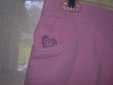 QUACKER FACTORY PINK CAPRI DREAM JEANNES RHINESTONE HEART  ZIP BOTTOMS PULL ON