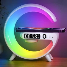 15W Wireless Charger Speaker Stand | RGB Night Light TF Music Fast Charging Dock