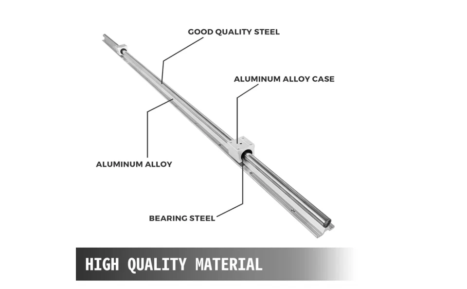 Kit de riel lineal 800mm con 4 bloques y rodamientos Foto 4 de 4