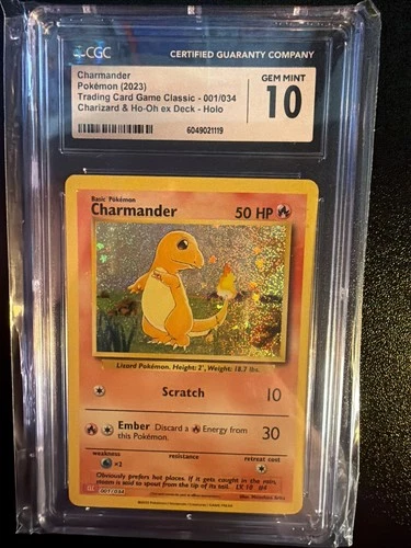Charmander 001/034 Holo Classic Collection CGC 10 Gem Mint Pokemon Card 2023