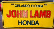John lamb Honda Orlando Fl License Plate 1978?
