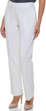 Tommy Hilfiger Women's White Sloane Ankle Linen Pants Trousers Size 16 NWT Lined