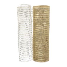 Decorative Mesh Ribbon, 10" x 10 Yard Mesh Ribbon Roll, Champagne