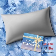 Cooling Pillow Case Size Pillow Cover with Zipper for Hot Standard Dark Gray