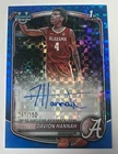 Davion Hannah 2025-26 Bowman #CPA-DH Chrome Prospect Auto Blue X-Fractor /150
