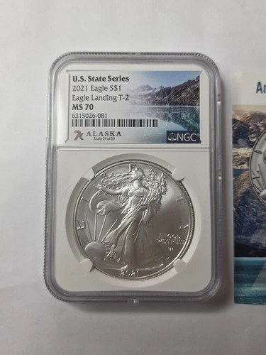 2021 7K Metals U.S. State Series American Silver Eagle NGC MS70 - Alaska