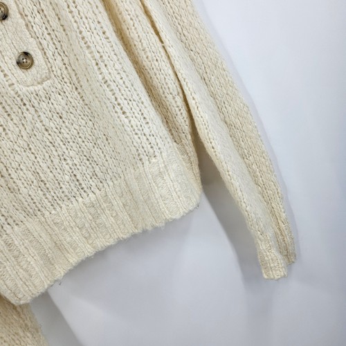 Everlane Lofty Knit Henley Sweater Cream Merino Wool Alpaca Pullover Size S - Picture 3 of 7