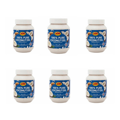 (6er Pack) KTC 100% reines Kokosöl (Kochen, Haare, Hautpflege, Mehrzweck) 500ml