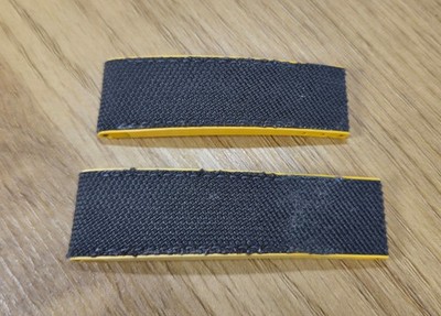ORIGINAL BREITLING 22 - 20 RUBBER KAUTSCHUK 284S schwarz gelb für Faltschließe