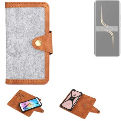 Filzhülle für Honor Magic6 Ultimate Handy-Tasche hellgrau