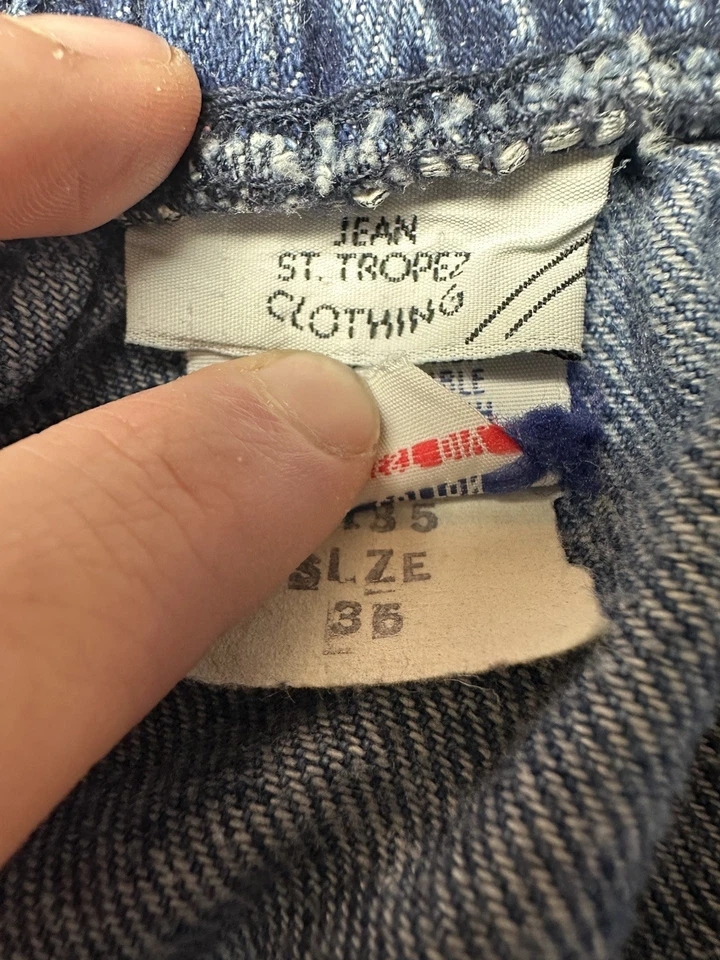 Falda midi vaquera vintage Saint Tropez para mujer 35 bolsillos de algodón elástico años 80 70 Foto 4 de 4