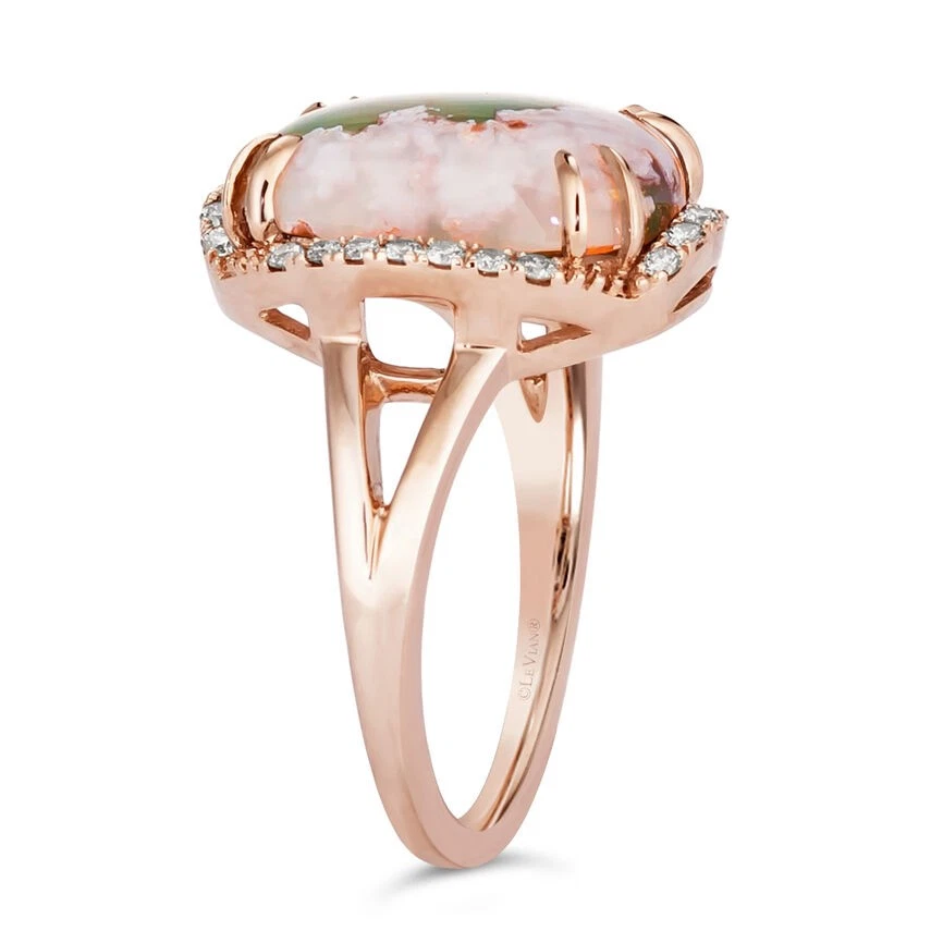 LeVian 14K Rose Gold Plated Silver Natural Aquaprase Topaz Cocktail Ring -Size 9 - Image 4 of 4