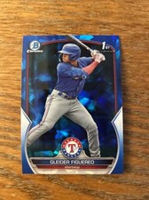 2023 Bowman Baseball Sapphire Gleider Figuereo 1st + 8 Base 1sts Rangers