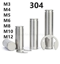 304 Stainless Steel Double Head Grooved Pin With Retaining Rings M3 M4 M5 M6-M12