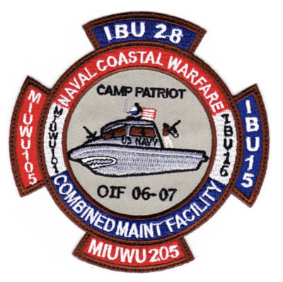4.5'' NAVY IBU-28 NAVAL COASTAL WARFARE MIUWU 205 EMBROIDERED PATCH