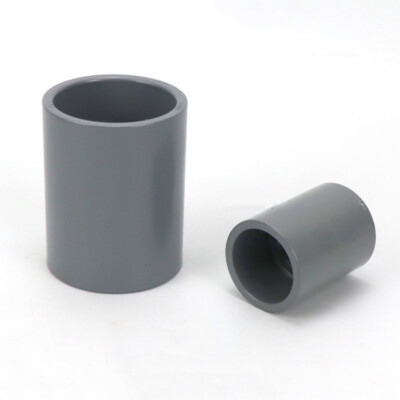 UPVC Direct Pipe Fitting Straight Joint Water Pipe Socket Coupling 20~110mm Gray