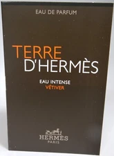 Mens Terre d Hermes Eau Intense Vetiver Parfum Vial .06 oz Citrus Fresh Spicy