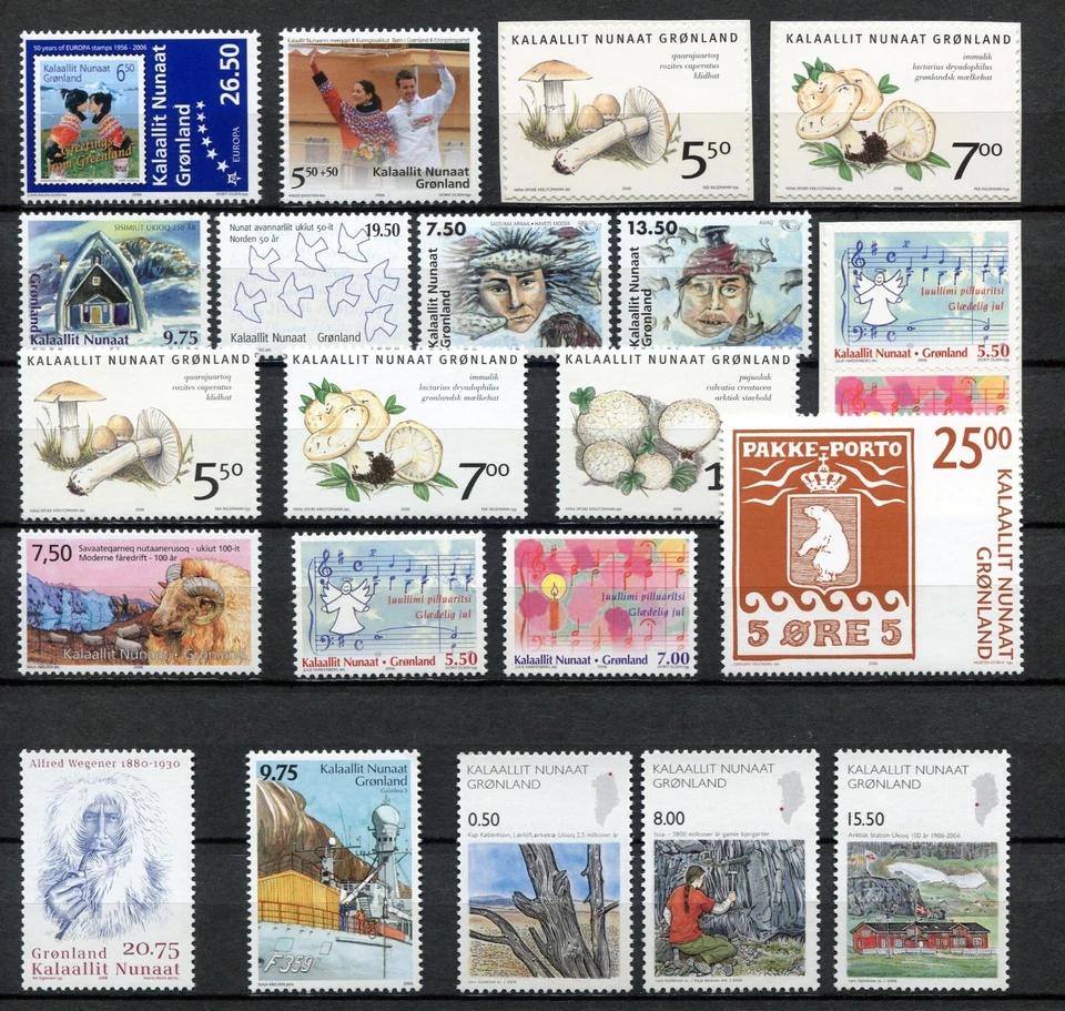 Greenland Year Set 2006 MNH Complete with Mushroom 3x Blocks & Self-Adhesives - Image 2 of 3