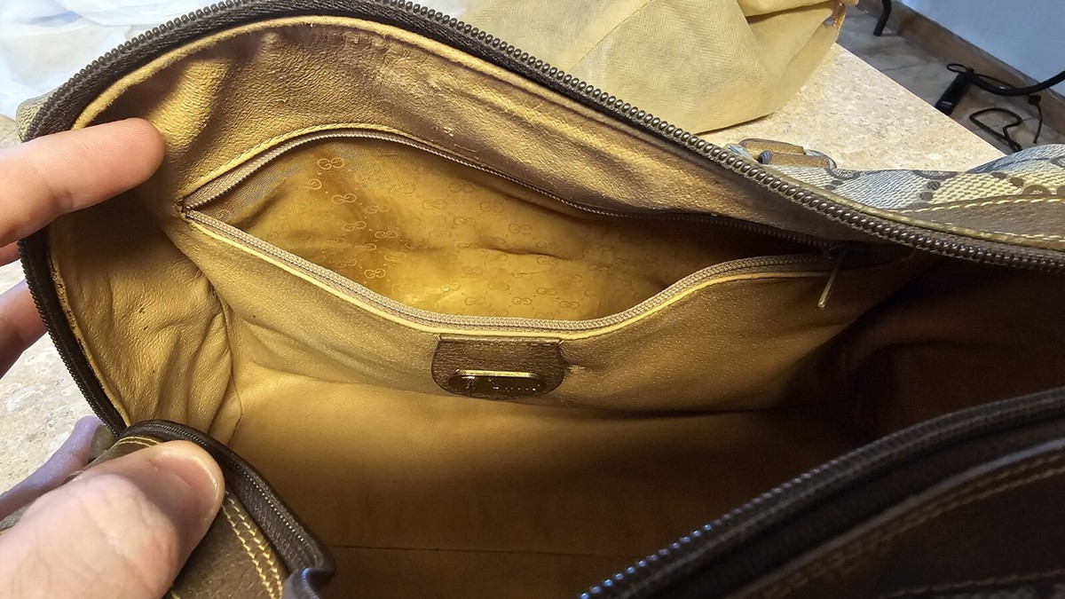 Vintage Gucci GG Monogram Boston Speedy Bag Large Brown Leather | eBay