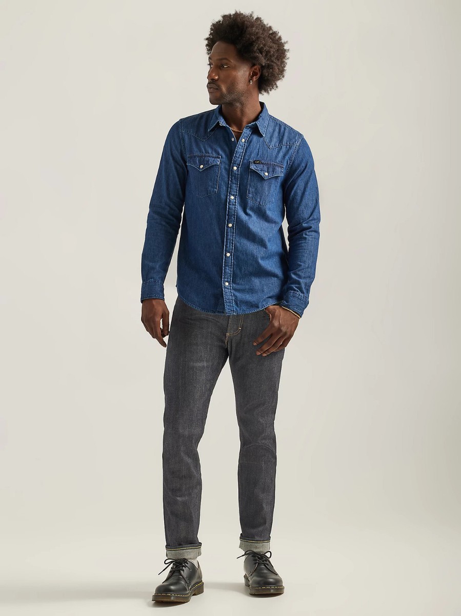 Lee 101 Rider Men's Raw Dry Japan Selvedge Denim Jeans Made in