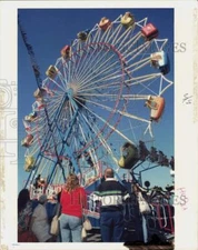 1990 Press Photo "Super Thrill Ride" ferris wheel at Houston Livestock Show, TX