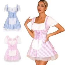 Womens Halloween French Maid Cosplay Costume Anime Maid Apron Dress and Apron