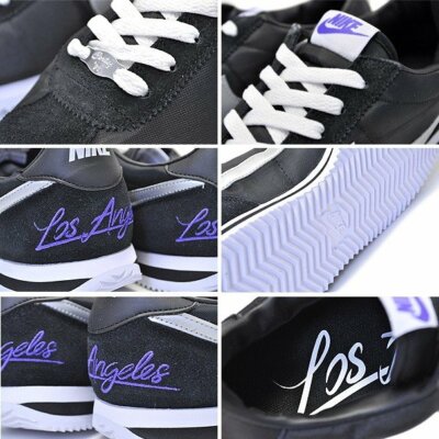 Nike Cortez Basic Suede Nylon Los Angeles Kings Black Silver White