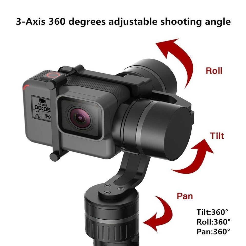 3 Axis, 360 Degrees Gimbal for GoPro Hero 5/4/3, AEE Sports, APP iPhone/Android - Image 3 of 4
