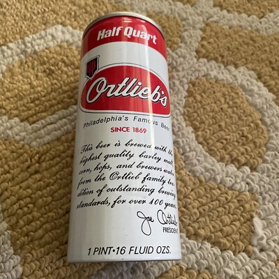 16oz ORTLIEB'S ALUMINUM PULL TAB EMPTY BEER CAN #160-32  ROCKET BOTTOM