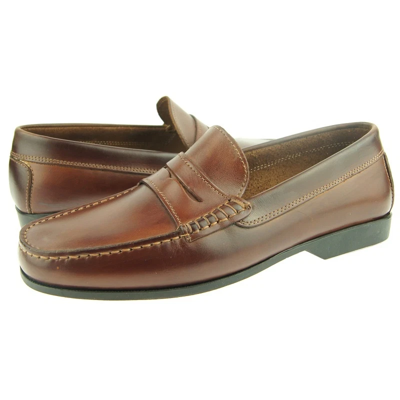 Brown Leather Loafer & Slip On Casual Shoes for Men for sale  display picture 1