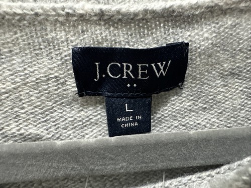 J. Crew Men's Size Large Pullover Sweater Crew Neck Poly/Wool Blend Gray Classic - Picture 5 of 8