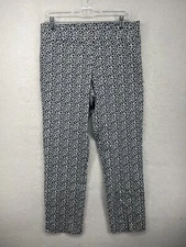 ERICA TAYLOR WOMENS PANTS LARGE L BLUE STRETCH HIGH RISE TAPERED CASUAL TRAVEL