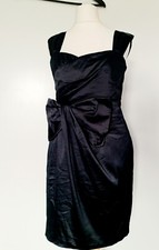 NEW Shein Black Mini Satin Coctail Dress, Layer Janice Dress 6-8 UK