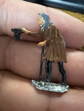 Antique Hans Heinrichsen German Flat Lead "Man Holding Hat" Christmas Great Cond